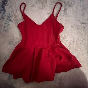 SHEIN Vibrant Red Ribbed Dress